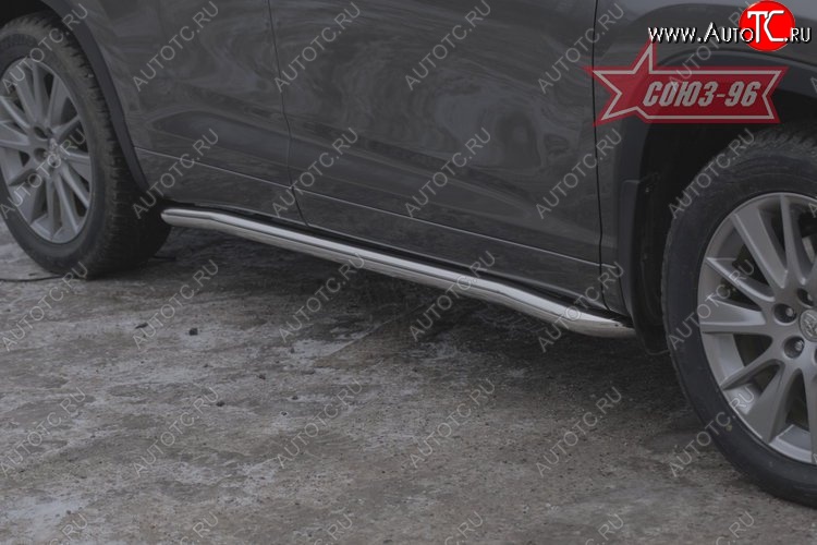 15 524 р. Защита порогов Souz-96 (d60) v1 Toyota Highlander XU50 дорестайлинг (2013-2017)  с доставкой в г. Керчь