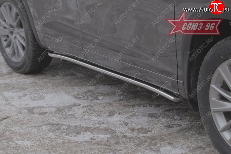 16 379 р. Защита порогов из овальной трубы Souz-96 (d75х42) Toyota Highlander XU50 дорестайлинг (2013-2017)  с доставкой в г. Керчь