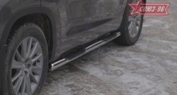17 819 р. Защита порогов с проступью Souz-96 (d76) Toyota Highlander XU50 дорестайлинг (2013-2017)  с доставкой в г. Керчь. Увеличить фотографию 2