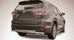 Двойная защита заднего бампера из двух труб диаметром 57 и 42 мм Slitkoff Toyota Highlander  XU50 (2013-2017) дорестайлинг