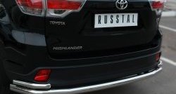 20 999 р. Защита заднего бампера (Ø63 и 42 мм, с углами, нержавейка) SLITKOFF  Toyota Highlander  XU50 (2013-2017) дорестайлинг  с доставкой в г. Керчь. Увеличить фотографию 3