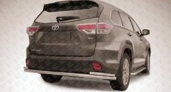 Двойная защита заднего бампера из трёх труб диаметром 57 и 42 мм Slitkoff Toyota Highlander  XU50 (2013-2017) дорестайлинг