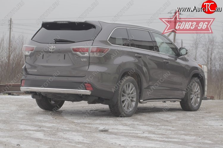 1 169 р. Защита заднего бампера Souz-96 рестайлинг (овал 75х42) Toyota Highlander XU50 дорестайлинг (2013-2017)  с доставкой в г. Керчь