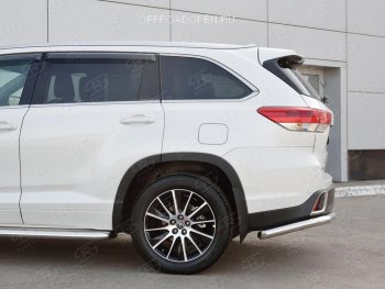 15 999 р. Защита заднего бампера (Ø63 мм уголки, нержавейка) SLITKOFF  Toyota Highlander  XU50 (2013-2017) дорестайлинг  с доставкой в г. Керчь. Увеличить фотографию 2
