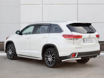 15 999 р. Защита заднего бампера (Ø63 мм уголки, нержавейка) SLITKOFF  Toyota Highlander  XU50 (2013-2017) дорестайлинг  с доставкой в г. Керчь. Увеличить фотографию 4