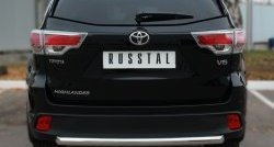 16 249 р. Защита заднего бампера (Ø63 мм, нержавейка) SLITKOFF  Toyota Highlander  XU50 (2013-2017) дорестайлинг  с доставкой в г. Керчь. Увеличить фотографию 2