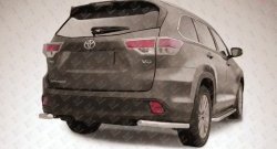 Защита заднего бампера из двух боковых уголков диаметром 57 мм Slitkoff Toyota Highlander  XU50 (2013-2017) дорестайлинг