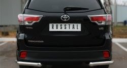 14 949 р. Защита заднего бампера (Ø63 мм уголки, нержавейка) SLITKOFF  Toyota Highlander  XU50 (2013-2017) дорестайлинг  с доставкой в г. Керчь. Увеличить фотографию 2
