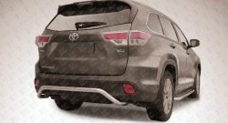 Высокая защита заднего бампера (d57 мм) Slitkoff Toyota Highlander  XU50 (2013-2017) дорестайлинг (полированная нержавейка)