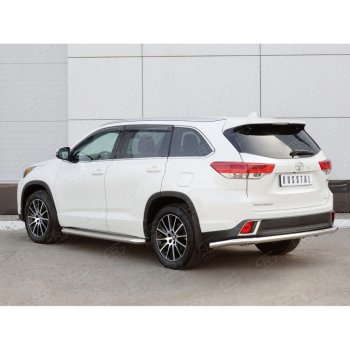 17 999 р. Защита заднего бампера (Ø63 мм, нержавейка) SLITKOFF  Toyota Highlander  XU50 (2016-2020) рестайлинг  с доставкой в г. Керчь. Увеличить фотографию 2