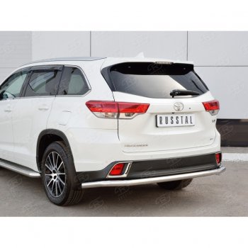 17 999 р. Защита заднего бампера (Ø63 мм, нержавейка) SLITKOFF  Toyota Highlander  XU50 (2016-2020) рестайлинг  с доставкой в г. Керчь. Увеличить фотографию 4