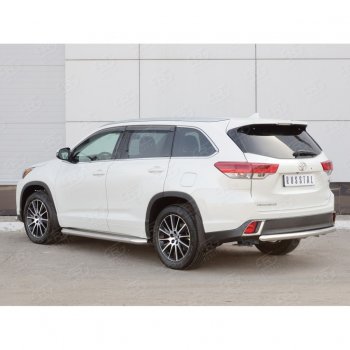 16 799 р. Защита заднего бампера (Ø63 мм, нержавейка) SLITKOFF  Toyota Highlander  XU50 (2013-2017) дорестайлинг  с доставкой в г. Керчь. Увеличить фотографию 2