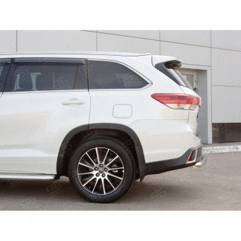 16 799 р. Защита заднего бампера (Ø63 мм, нержавейка) SLITKOFF  Toyota Highlander  XU50 (2013-2017) дорестайлинг  с доставкой в г. Керчь. Увеличить фотографию 3