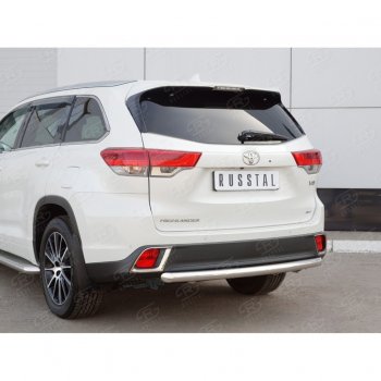 16 799 р. Защита заднего бампера (Ø63 мм, нержавейка) SLITKOFF  Toyota Highlander  XU50 (2013-2017) дорестайлинг  с доставкой в г. Керчь. Увеличить фотографию 4
