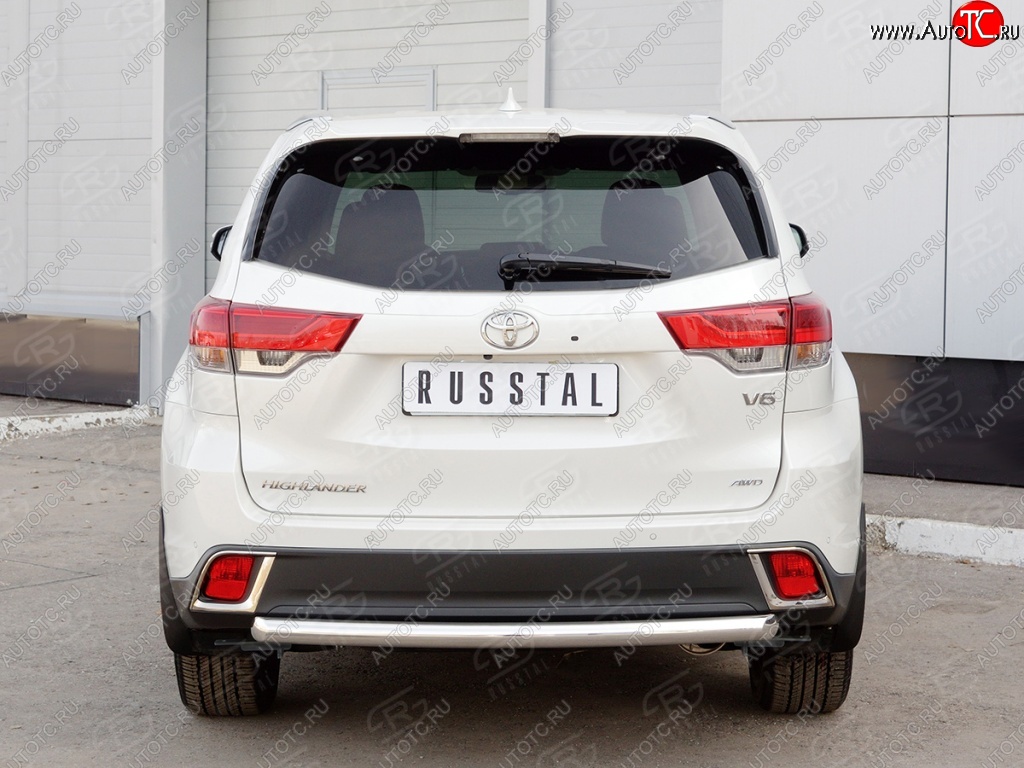 16 799 р. Защита заднего бампера (Ø63 мм, нержавейка) SLITKOFF  Toyota Highlander  XU50 (2013-2017) дорестайлинг  с доставкой в г. Керчь
