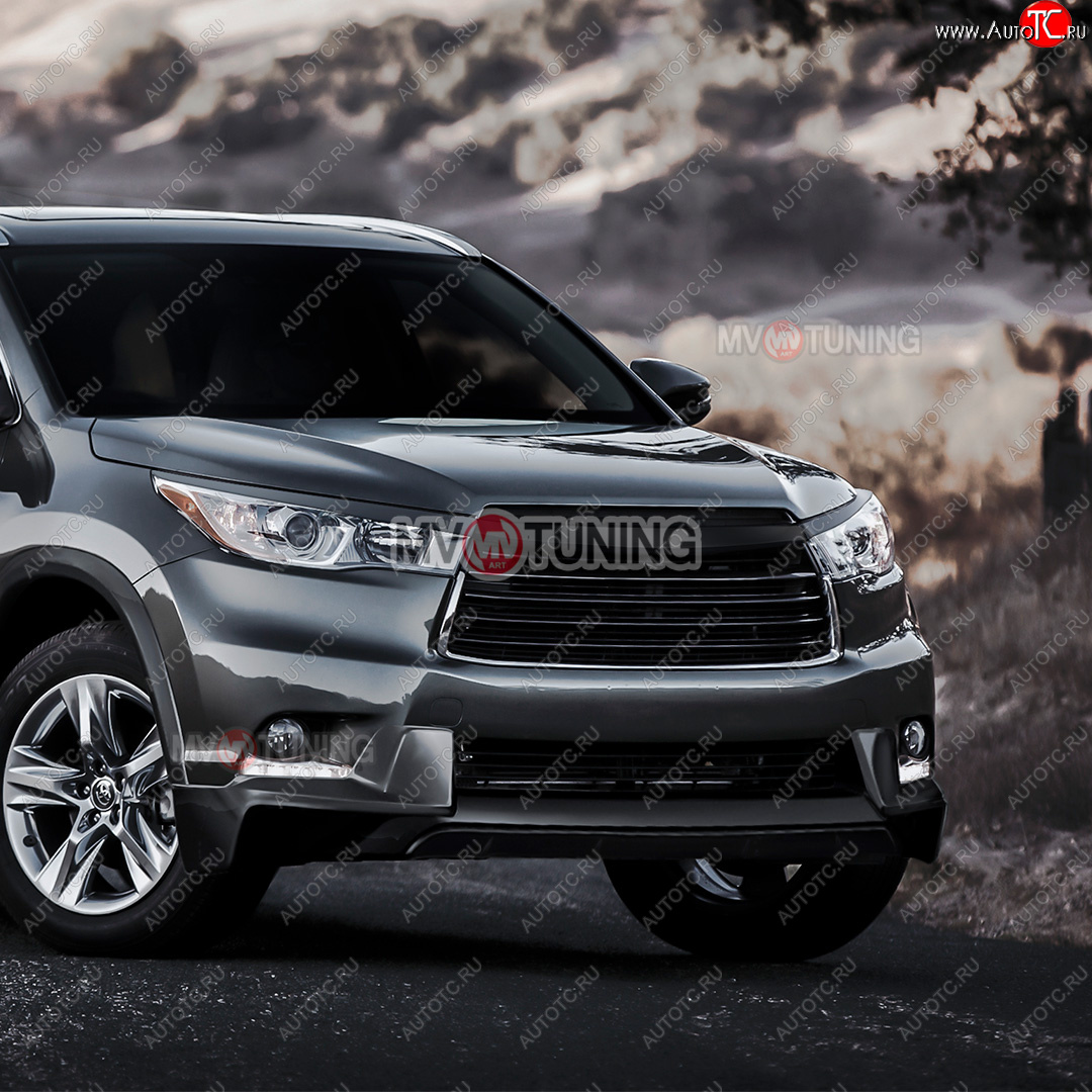 2 599 р. Реснички на фары MV-Tuning  Toyota Highlander  XU50 (2013-2017) дорестайлинг (Неокрашенные)  с доставкой в г. Керчь