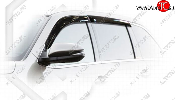2 199 р. Дефлектора окон CA-Plastic Toyota Highlander XU50 рестайлинг (2016-2020) (Classic полупрозрачный, Без хром.молдинга)  с доставкой в г. Керчь