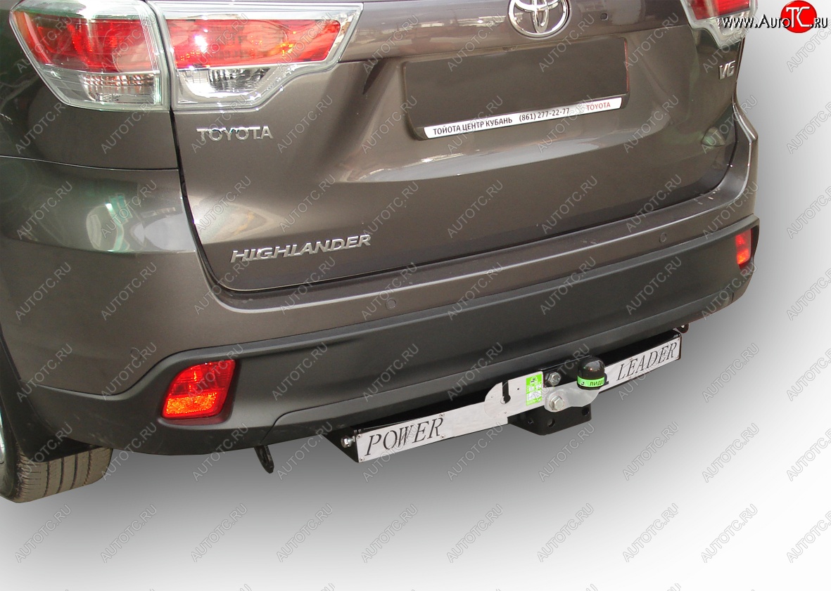 11 249 р. Фаркоп Лидер Плюс (съемный шар тип F, с нержавеющей пластиной) Toyota Highlander XU50 дорестайлинг (2013-2017) (Без электропакета)  с доставкой в г. Керчь