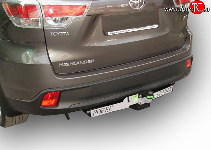 11 249 р. Фаркоп Лидер Плюс (с нержавеющей пластиной). Toyota Highlander XU50 дорестайлинг (2013-2017) (Без электропакета)  с доставкой в г. Керчь