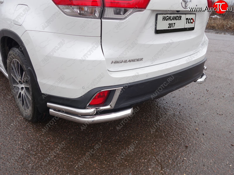 24 999 р. Защита заднего бампера (уголки двойные) ТСС 60,3/42,4 мм  Toyota Highlander  XU50 (2016-2020) рестайлинг  с доставкой в г. Керчь