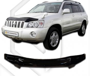 2 199 р. Дефлектор капота CA-Plastic  Toyota Highlander  XU20 (2000-2007) дорестайлинг, рестайлинг (серия Classic черный, Без надписи)  с доставкой в г. Керчь. Увеличить фотографию 2