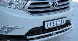 19 699 р. Защита переднего бампера (2 трубыØ63 и 42 мм, нержавейка) SLITKOFF Toyota Highlander XU40 рестайлинг (2010-2013)  с доставкой в г. Керчь. Увеличить фотографию 2