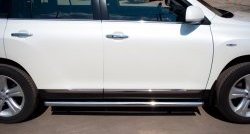 77 999 р. Защита порогов из круглой трубы диаметром 76 мм (рестайлинг) Russtal Toyota Highlander XU40 рестайлинг (2010-2013) (Защита порогов с со скосами на торцах (вариант 1))  с доставкой в г. Керчь. Увеличить фотографию 6
