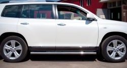 77 999 р. Защита порогов из круглой трубы диаметром 76 мм (рестайлинг) Russtal Toyota Highlander XU40 рестайлинг (2010-2013) (Защита порогов с со скосами на торцах (вариант 1))  с доставкой в г. Керчь. Увеличить фотографию 10