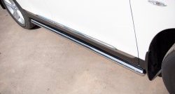 77 999 р. Защита порогов из круглой трубы диаметром 76 мм (рестайлинг) Russtal Toyota Highlander XU40 рестайлинг (2010-2013) (Защита порогов с со скосами на торцах (вариант 1))  с доставкой в г. Керчь. Увеличить фотографию 11