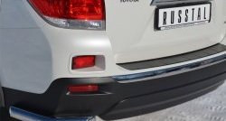 13 949 р. Защита заднего бампера (Ø63 мм уголки, нержавейка) SLITKOFF Toyota Highlander XU40 рестайлинг (2010-2013)  с доставкой в г. Керчь. Увеличить фотографию 2