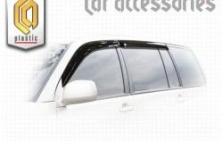 2 079 р. Дефлектора окон CA-Plastic Toyota Highlander XU20 рестайлинг (2003-2007) (Classic полупрозрачный, Без хром.молдинга, Крепление только на скотч)  с доставкой в г. Керчь. Увеличить фотографию 2