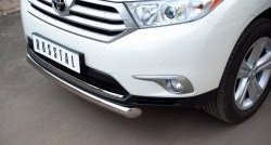 17 849 р. Защита переднего бампера (Ø76 мм, нержавейка) SLITKOFF Toyota Highlander XU40 рестайлинг (2010-2013)  с доставкой в г. Керчь. Увеличить фотографию 3