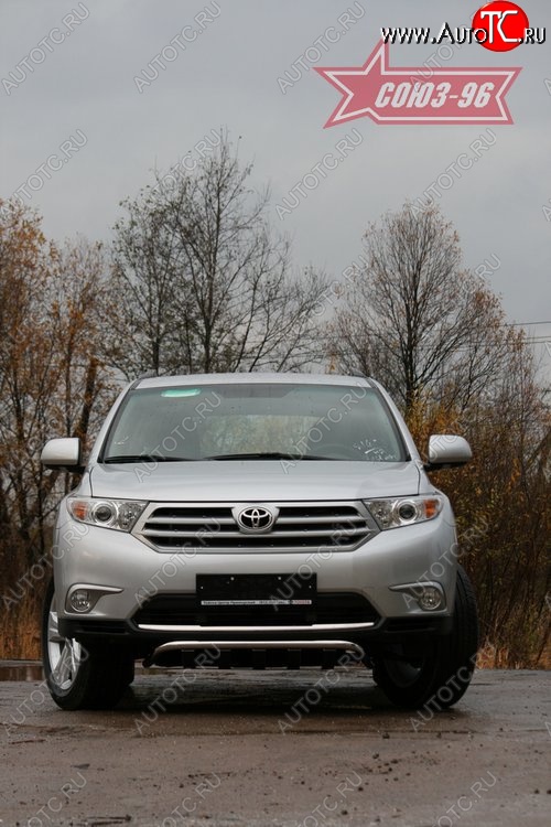 18 269 р. Защита переднего бампера с декоративными элементами Souz-96 (d42) Toyota Highlander XU40 рестайлинг (2010-2013)  с доставкой в г. Керчь