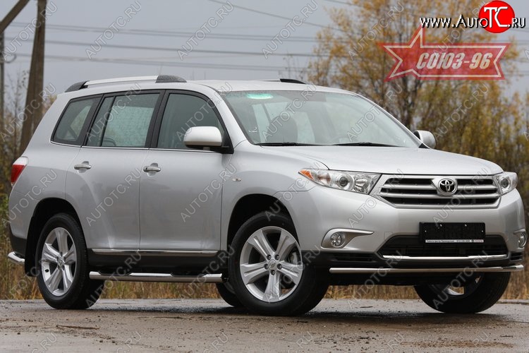 11 879 р. Защита переднего бампера одинарная Souz-96 (d42). Toyota Highlander XU40 рестайлинг (2010-2013)  с доставкой в г. Керчь