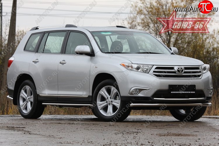 14 399 р. Защита переднего бампера одинарная Souz-96 (d60) Toyota Highlander XU40 рестайлинг (2010-2013)  с доставкой в г. Керчь