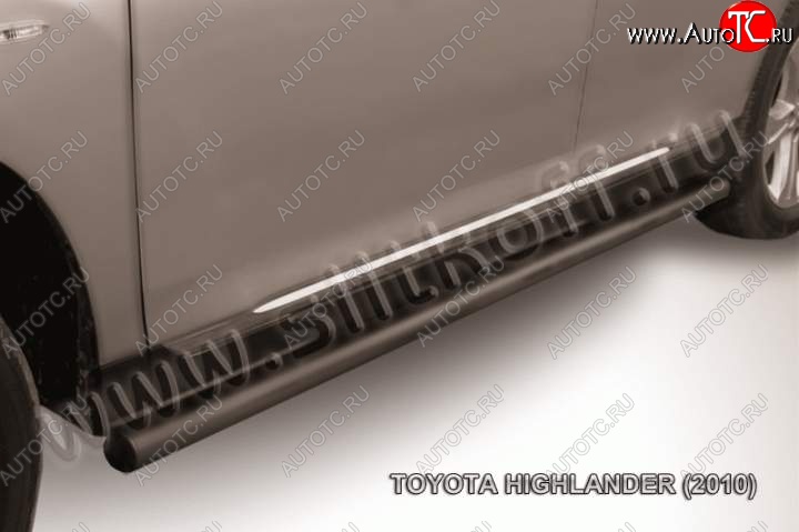 11 949 р. Защита порогов Slitkoff  Toyota Highlander  XU40 (2010-2013) рестайлинг (Цвет: серебристый)  с доставкой в г. Керчь