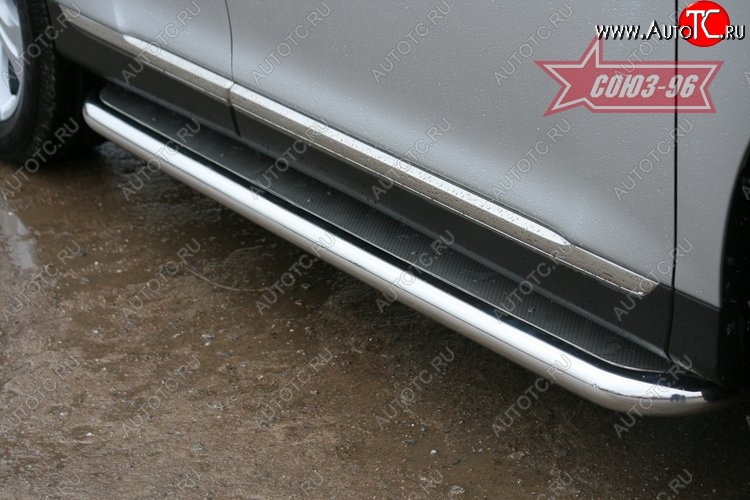 23 759 р. Защита порогов с листом Souz-96 (d60). Toyota Highlander XU40 рестайлинг (2010-2013)  с доставкой в г. Керчь