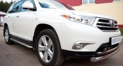 24 649 р. Широкая защита порогов SLITKOFF Toyota Highlander XU40 рестайлинг (2010-2013)  с доставкой в г. Керчь. Увеличить фотографию 3