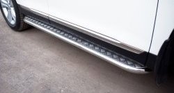 Широкая защита порогов SLITKOFF Toyota Highlander XU40 рестайлинг (2010-2013)