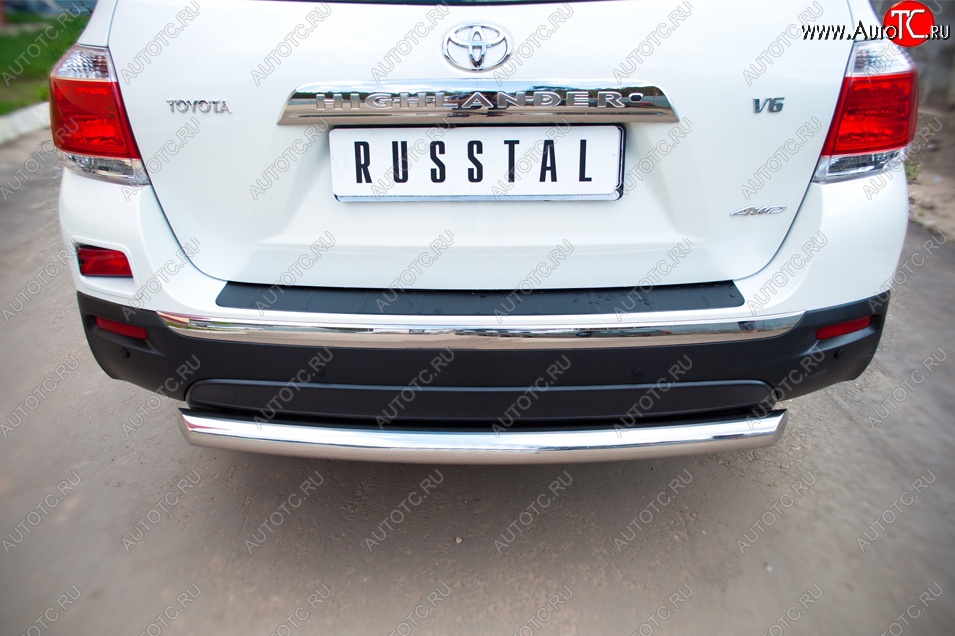 14 799 р. Защита заднего бампера (Ø76 мм, нержавейка) SLITKOFF Toyota Highlander XU40 рестайлинг (2010-2013)  с доставкой в г. Керчь