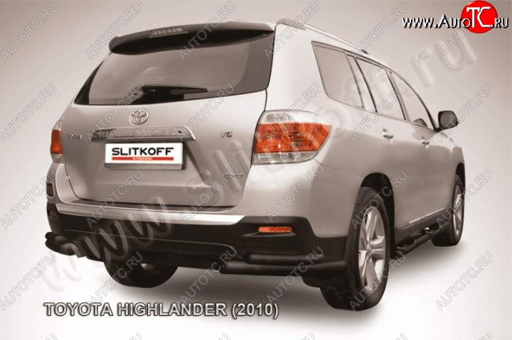 9 599 р. Уголки d57+d42 двойные Toyota Highlander XU40 рестайлинг (2010-2013) (Цвет: серебристый)  с доставкой в г. Керчь