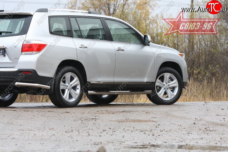 10 259 р. Защита заднего бампера из двух боковых уголков (d60) SOUZ-96 Toyota Highlander XU40 рестайлинг (2010-2013)  с доставкой в г. Керчь