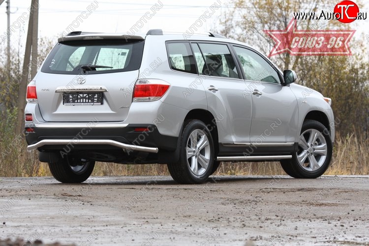 18 539 р. Фигурная защита заднего бампера d60 Souz-96  Toyota Highlander  XU40 (2010-2013) рестайлинг  с доставкой в г. Керчь