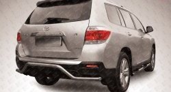 Защита заднего бампера из фигурной трубы диаметром 57 мм Slitkoff Toyota Highlander  XU40 (2010-2013) рестайлинг