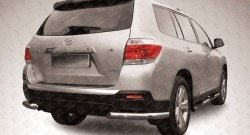 Защита заднего бампера из двух боковых уголков диаметром 57 мм Slitkoff Toyota Highlander  XU40 (2010-2013) рестайлинг