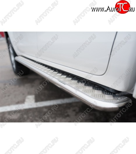 22 999 р. Широкая защита порогов с трубой диаметром 42 мм SLITKOFF v2  Toyota Hilux  AN20,AN30 (2011-2016)  2-ой рестайлинг  с доставкой в г. Керчь