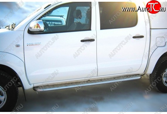 35 549 р. Широкая защита порогов с трубой диаметром 42 мм SLITKOFF v3  Toyota Hilux  AN20,AN30 (2011-2016)  2-ой рестайлинг  с доставкой в г. Керчь