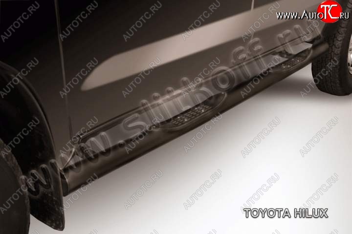 15 899 р. Защита порогов Slitkoff Toyota Hilux AN20,AN30  2-ой рестайлинг (2011-2016) (Цвет: серебристый)  с доставкой в г. Керчь