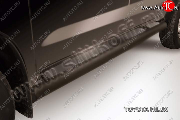 12 999 р. Защита порогов Slitkoff  Toyota Hilux  AN20,AN30 (2011-2016)  2-ой рестайлинг (Цвет: серебристый)  с доставкой в г. Керчь
