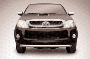 Защита переднего бампера Slitkoff (Ø 76, радиусная) Toyota Hilux  AN20,AN30 (2011-2016)  2-ой рестайлинг (Нержавеющая сталь)